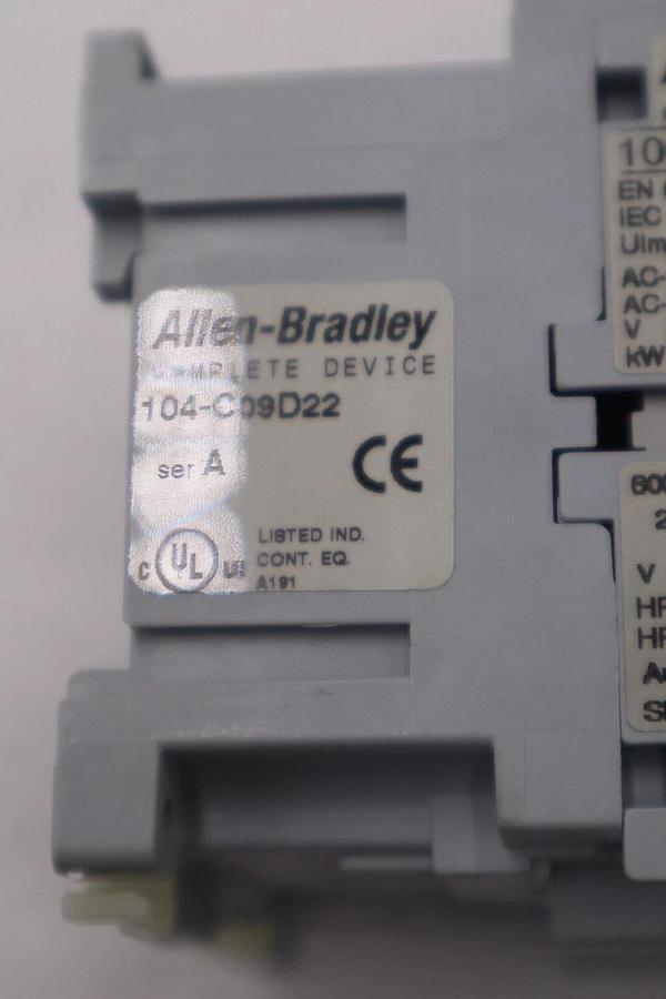 ALLEN-BRADLEY 104-C09D22 SER A REVERSING CONTACTOR 32A 120VAC COILS STOCK 2076A