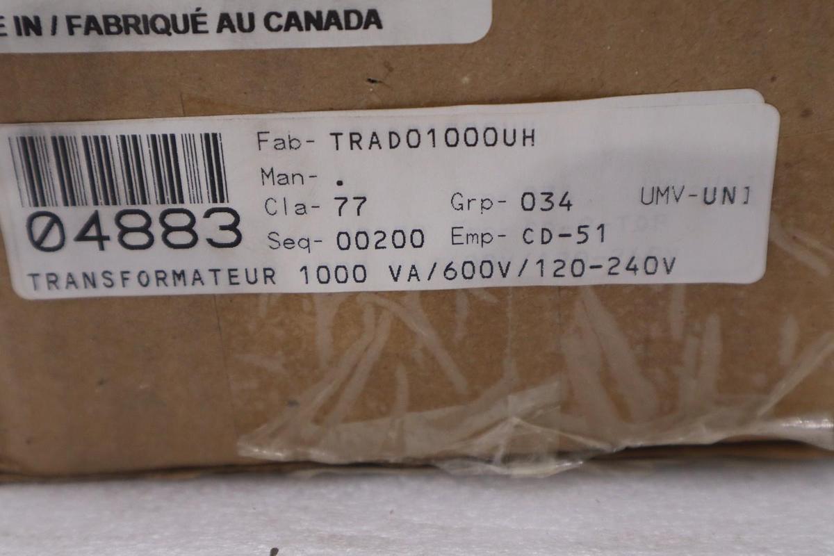 TRANSFAB TMS DO 1000UH/ DO1000UH CONTROL TRANSFORMER - STOCK SGF129