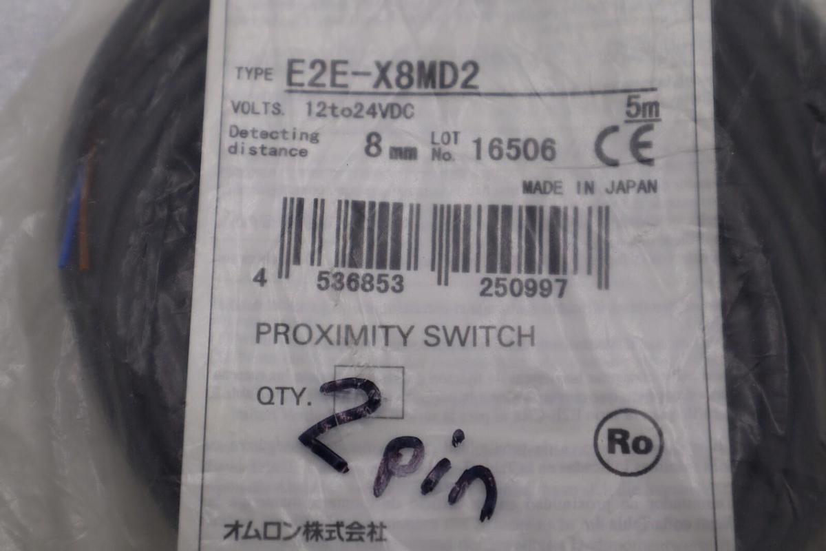 OMRON E2E-X8MD2 PROXIMITY SENSOR 8 MM SENSING DISTANCE UNSHIELDED STOCK B-1627