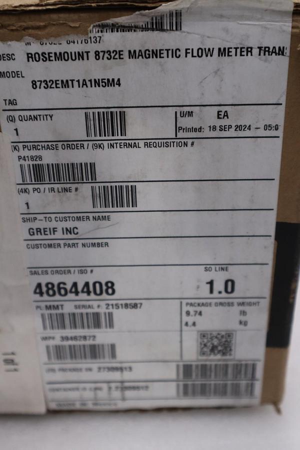 Used NEW OPEN BOX ROSEMOUNT 8732EMT1A1N5M4 Flow Transmitter STOCK GF7