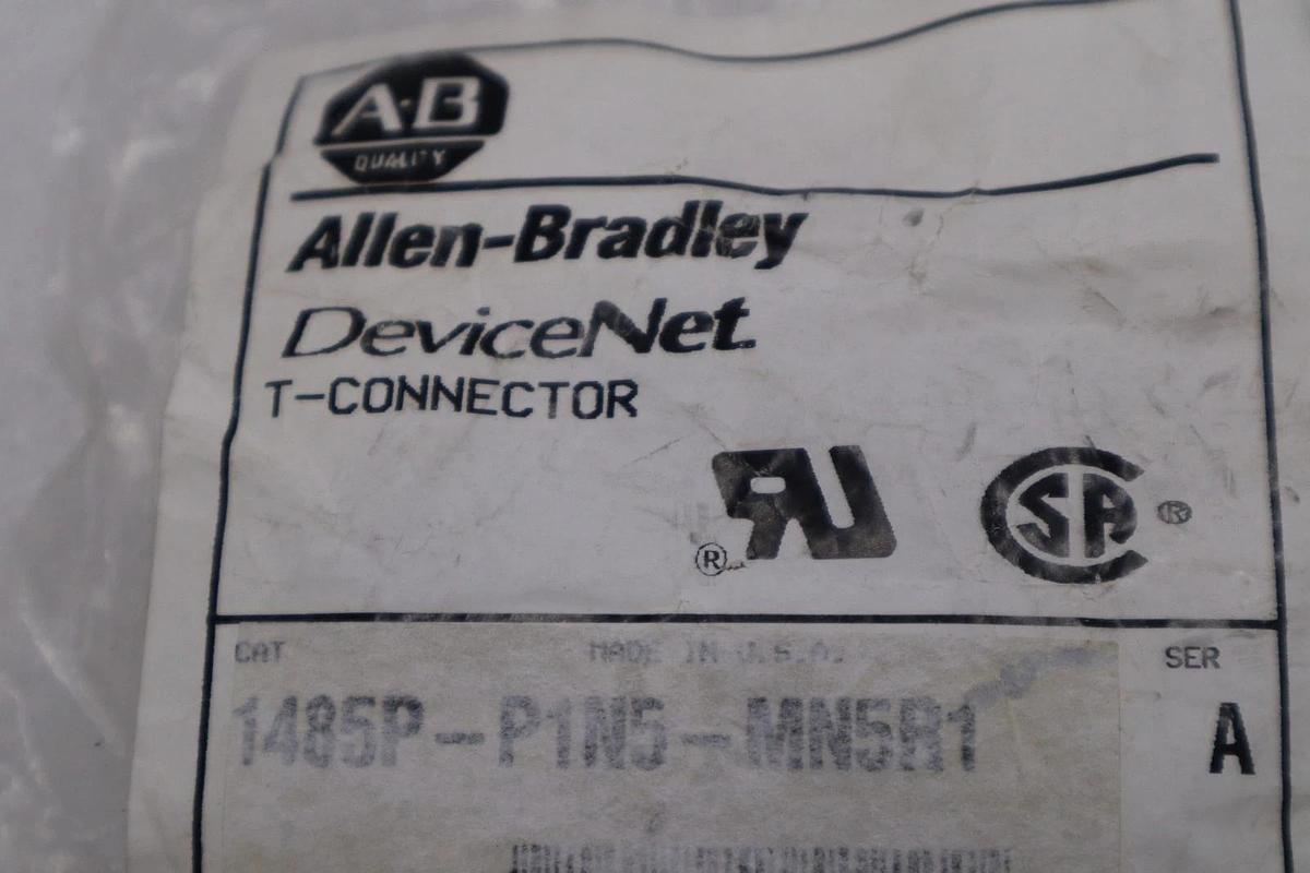 Used LOT OF 2- AB ALLEN BRADLEY 1485-P1N5-MN5R1 DEVICENET T-CONNECTOR STK H1407A