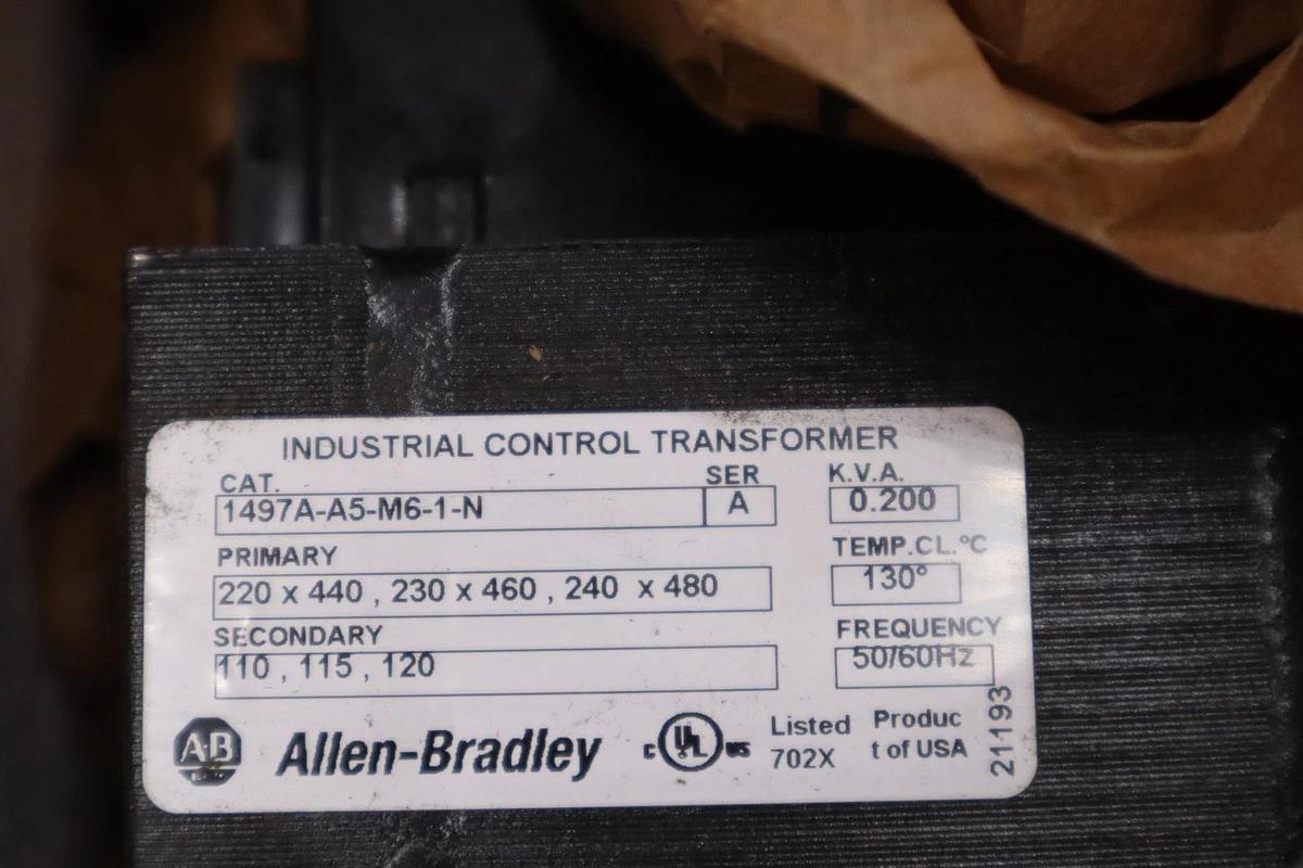 Used ALLEN BRADLEY 1497A-A5-M6-1-N CONTROL CIRCUIT TRANSFORMER STOCK 5200CC