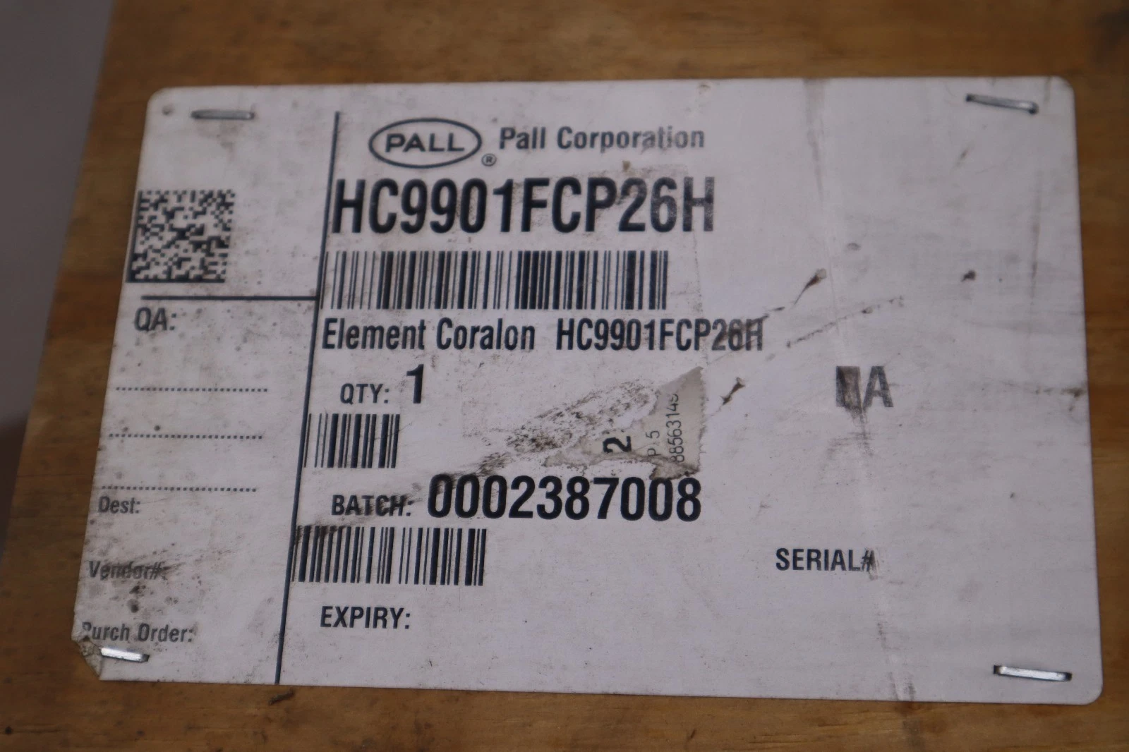 Used Original Pall HC9901FCP26H Filter 2 Microns - NEW IN BOX - STOCK HP196