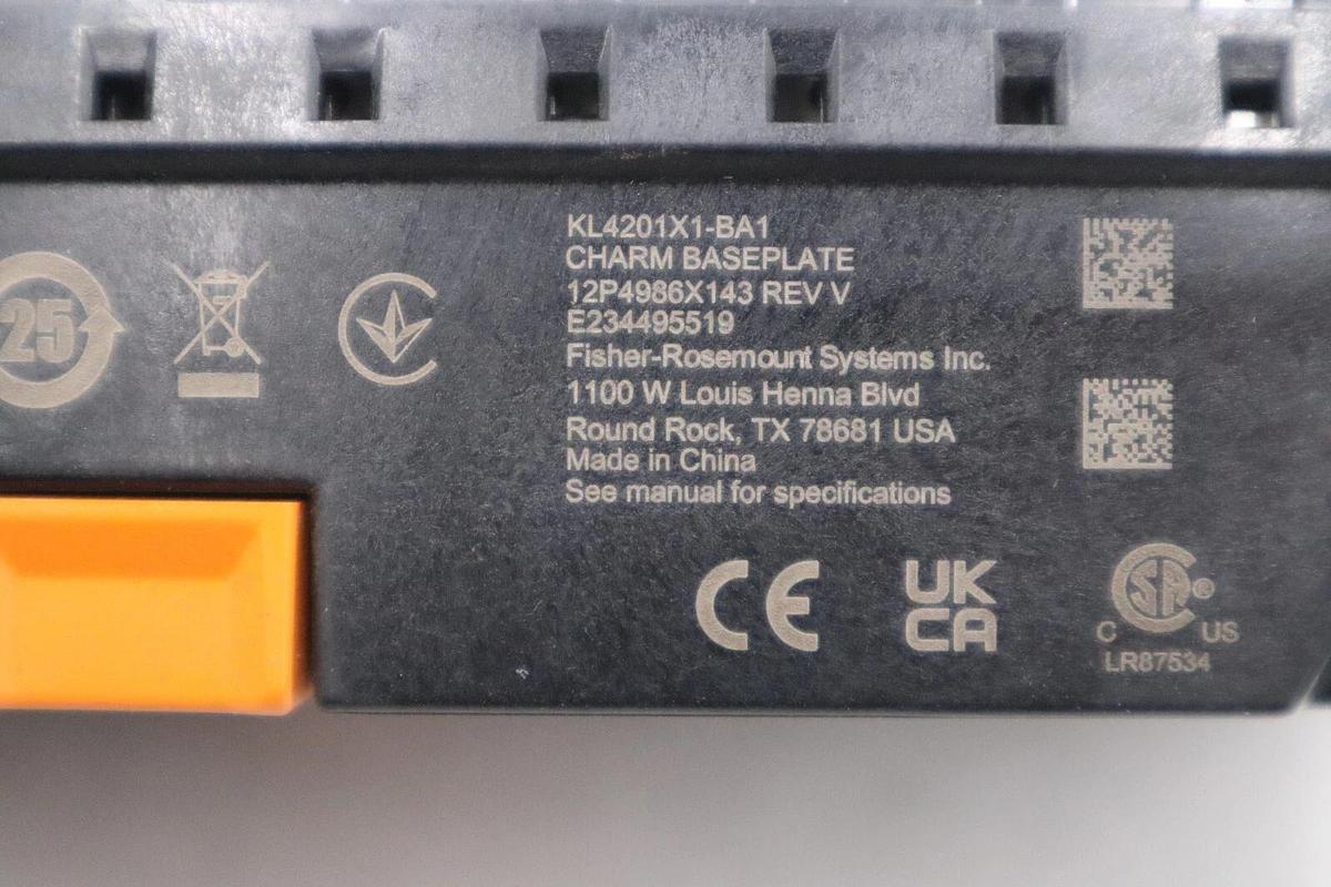 Used Emerson DeltaV KL4201X1-BA1 CHARM BASEPLATE USED UNIT STOCK 2914A