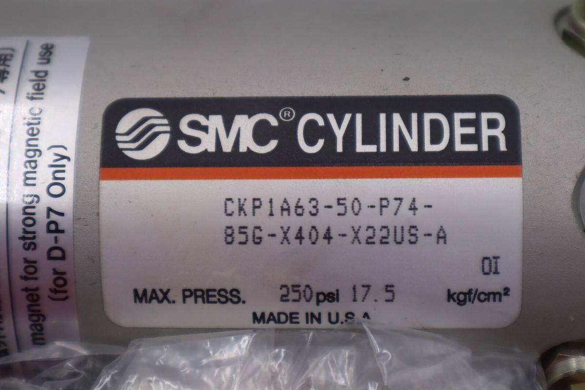 SMC CYLINDER MAX PRESS 250PSI CKP1A63-50-P74-85G-X404-X22US-A NEW STOCK 1666-A