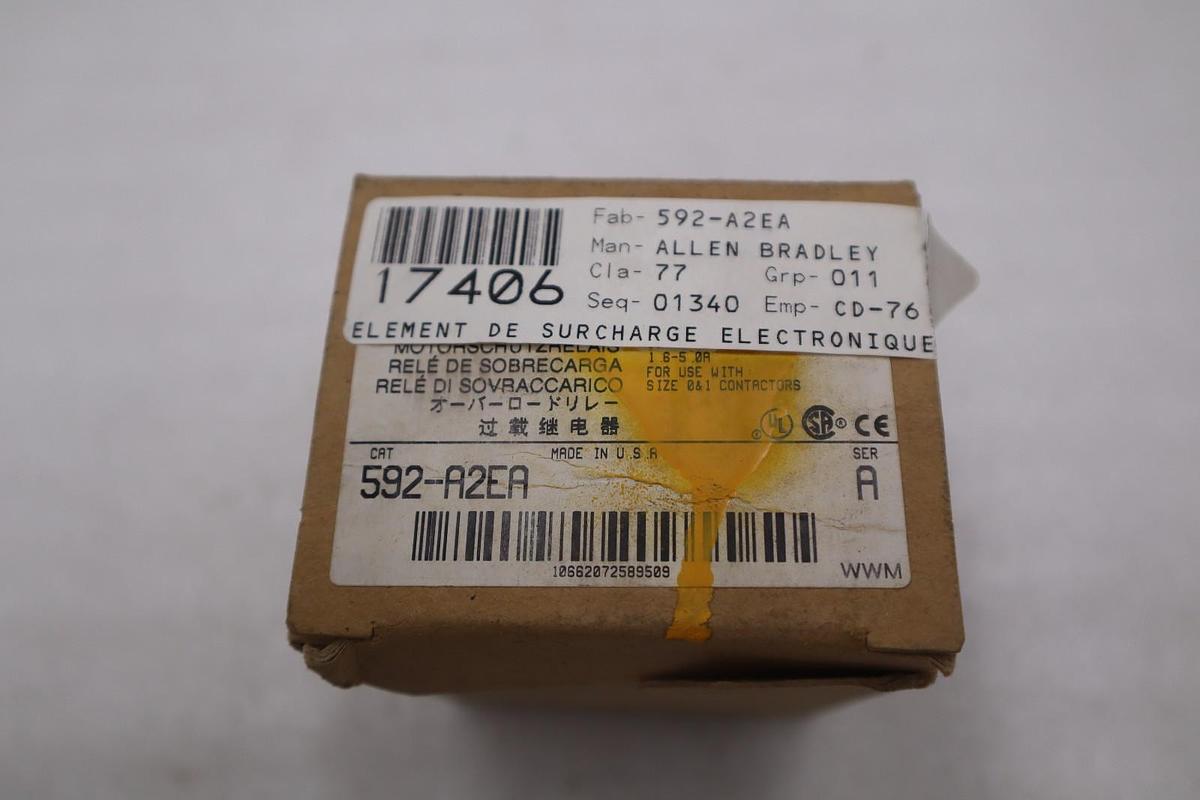 Used Allen Bradley 592-A2EA Ser A Manual Reset Overload Relay - STOCK K1631A
