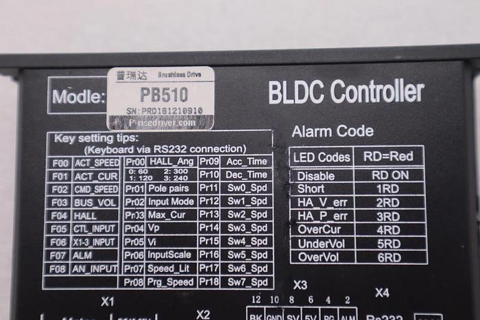 Used BLDC Controller Brushless Servo DC Motor Drive PB510 DC18V-50V Stock #K-1717