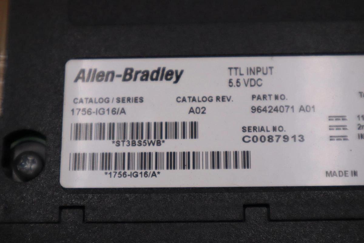 Used Allen Bradley 1756-IG16 /A ControlLogix 16-Ch 5VDC Input Module - STOCK 3849CC