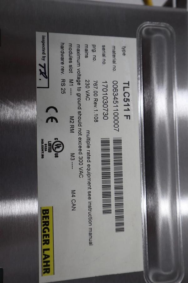 Used Bereger Lahr TLC511 F Servo Drive POSITIONING CONTROLLER 5 AMP STOCK B-713