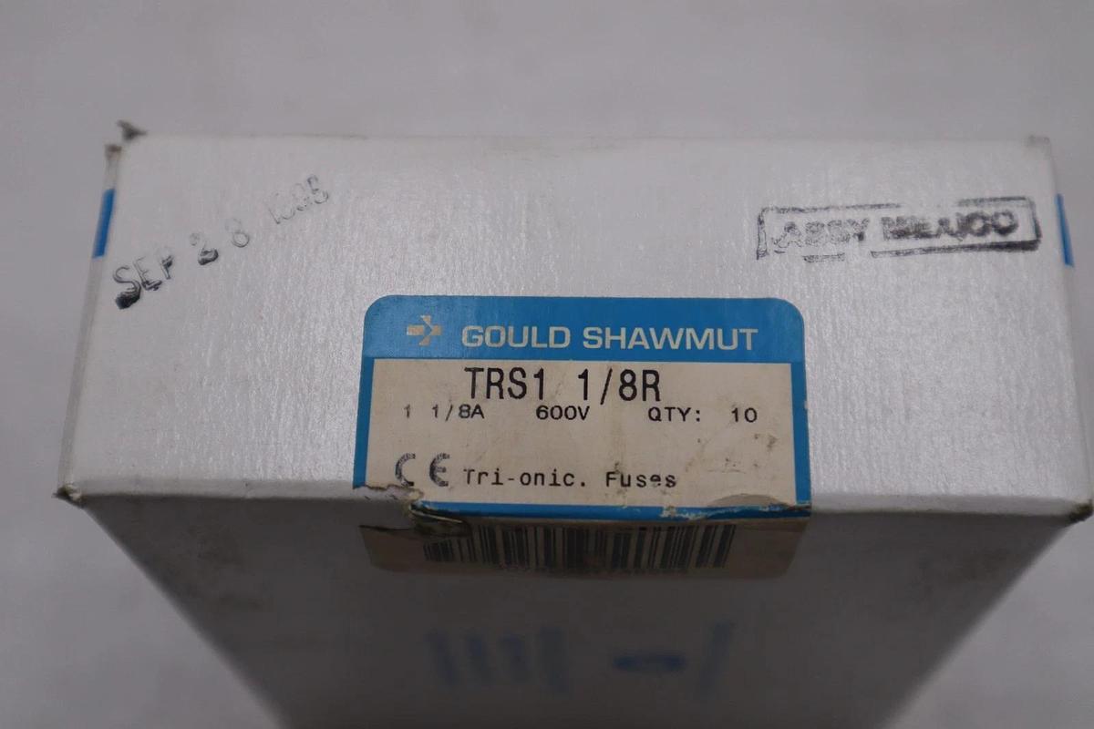 Used NEW Gould Shawmut TRS1 1/8R  1 1/8AMP FUSES Box of 10 TRS11/8R STK GF846