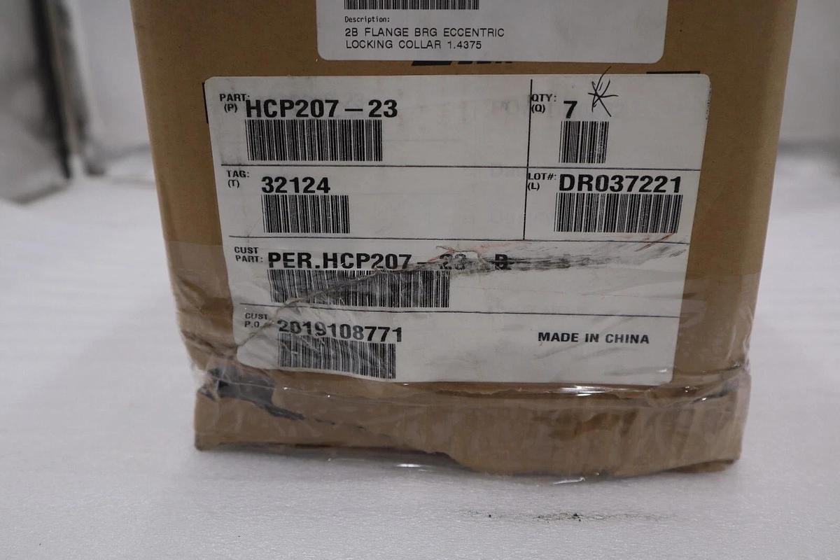 Used PEER PILLOW BLOCK HCP207-23 (BOX OF 7 UNITS) NEW STOCK 809-D