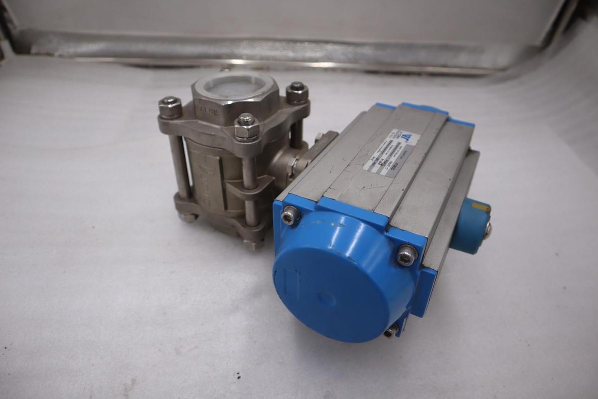 Used V-TORK VT085D Actuator w/ Javic SS Ball Valve & Lock NEW VALVE STOCK M-21CC