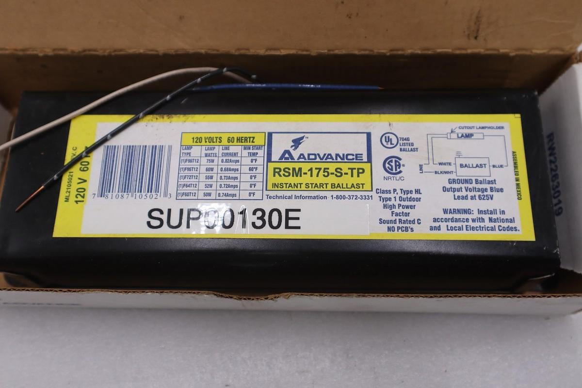 Used ADVANCE BALLASTS RSM175STP STOCK #G-73B