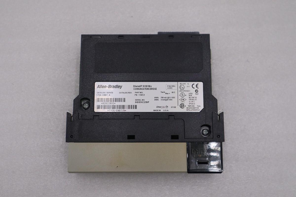 Used Allen Bradley 1756-ENBT Ser. A EtherNet/IP Communications Module STOCK 843C