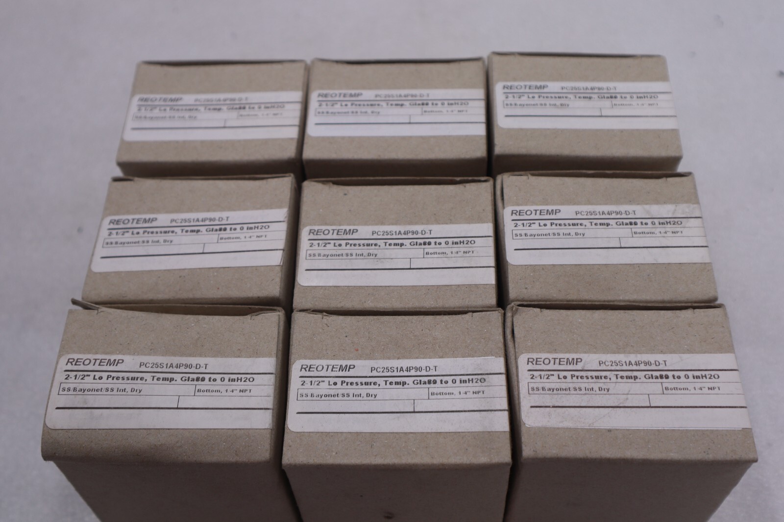 Used REOTEMP PC25S1A4P90-D-T GAUGE 1/4" NPT STOCK #3234