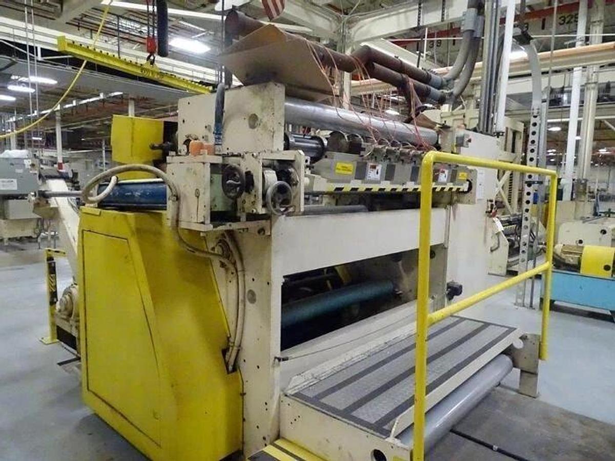 Used 64" (1.60M) ARROW MDL 2000T SLITTER REWINDER 96" OD REWIND SHEAR CUT