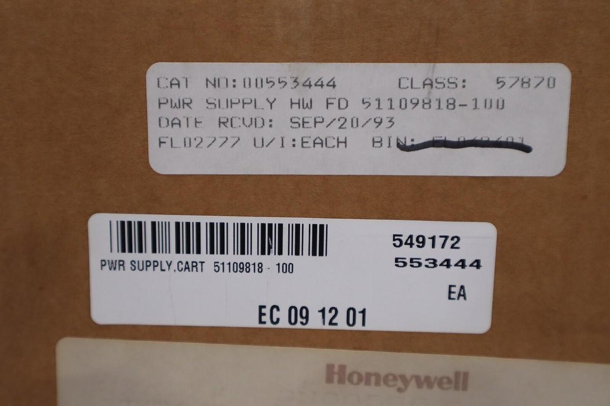 Used HONEYWELL DC POWER SUPPLY 51109818-100 NEW IN BOX UNIT STOCK G78A