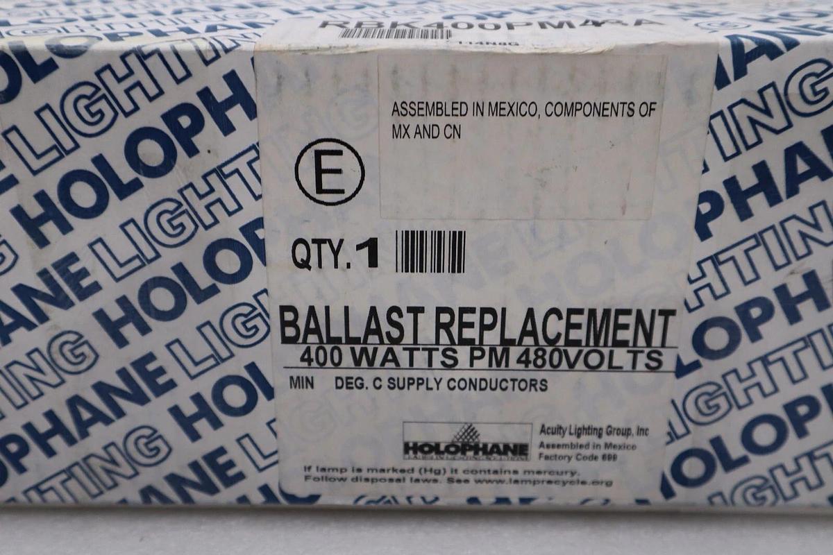 Holophane RBK400PM48A Ballast Replacement 400 Watts PM 480 Volts STOCK H424