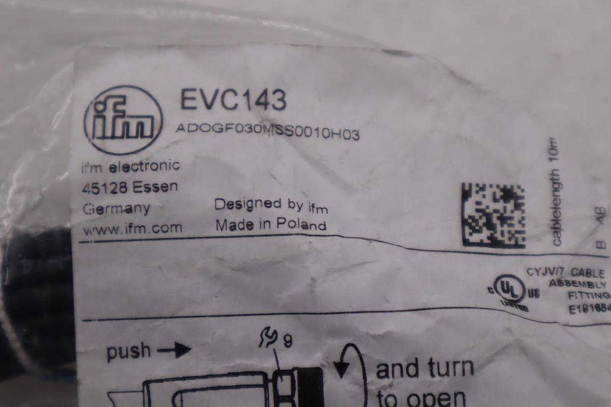 IFM EFECTOR EVC143 ADOGF030MSS0010H03 50VAC 3A STOCK L-157A