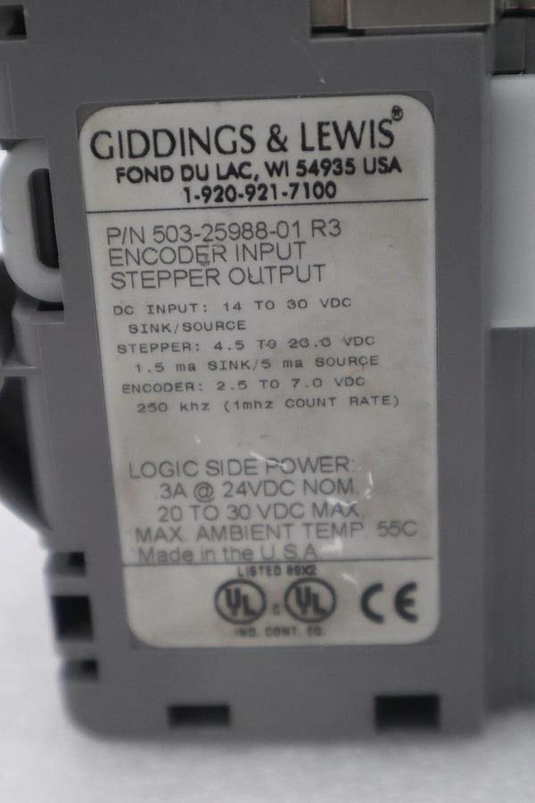 Used Giddings & Lewis 503-25988-01 R3 Encode Input Stepper Output STOCK 662-D