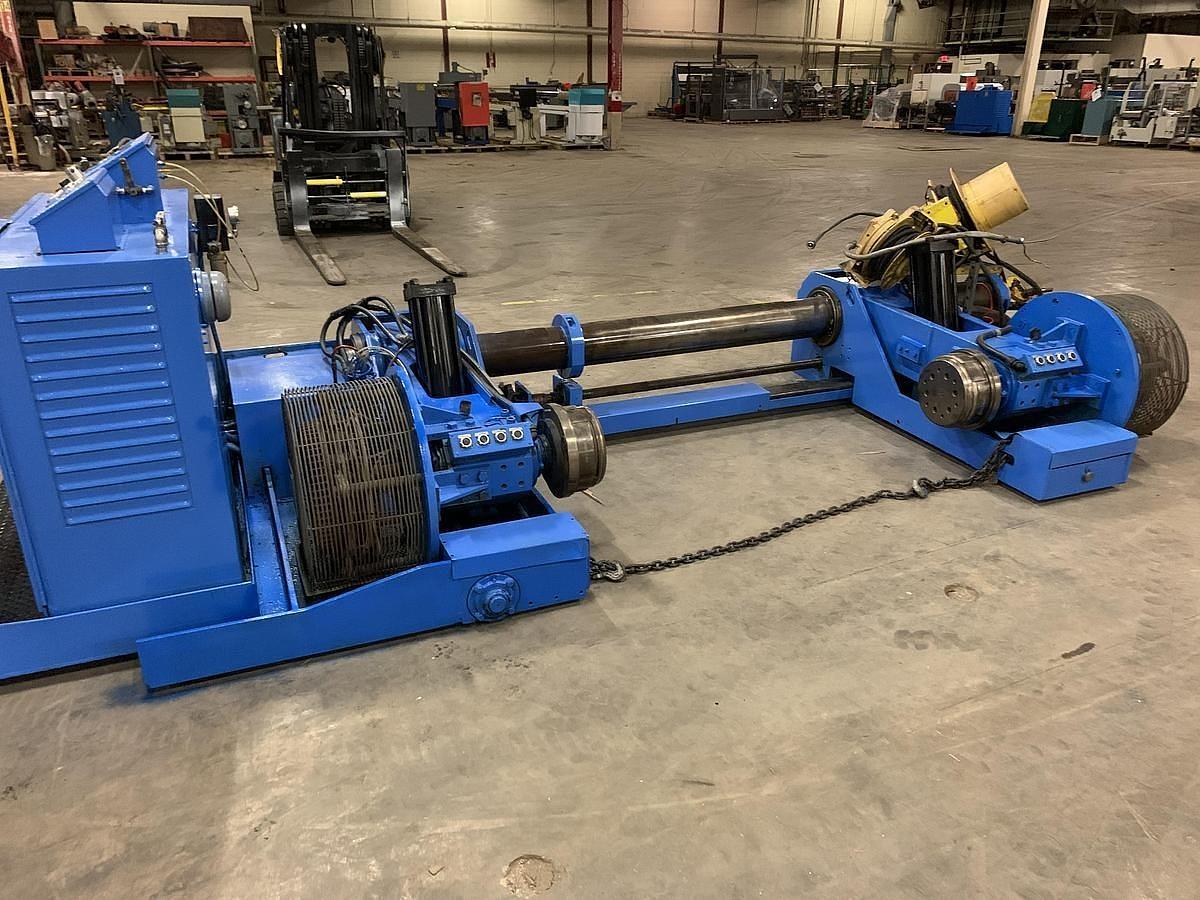 Used 65" JAGENBERG MODEL SE-18 SHAFTLESS FLOOR PICK UP UNWIND STAND 72" ROLL DIAMETER