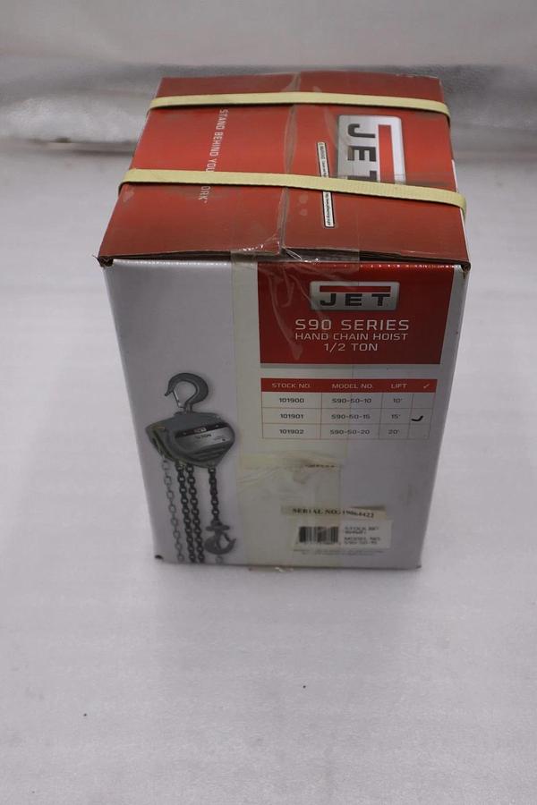 Used JET Hand Chain Hoist - S90-50-15 1/2-Ton (15' Lift) NEW IN BOX STOCK GF-1339