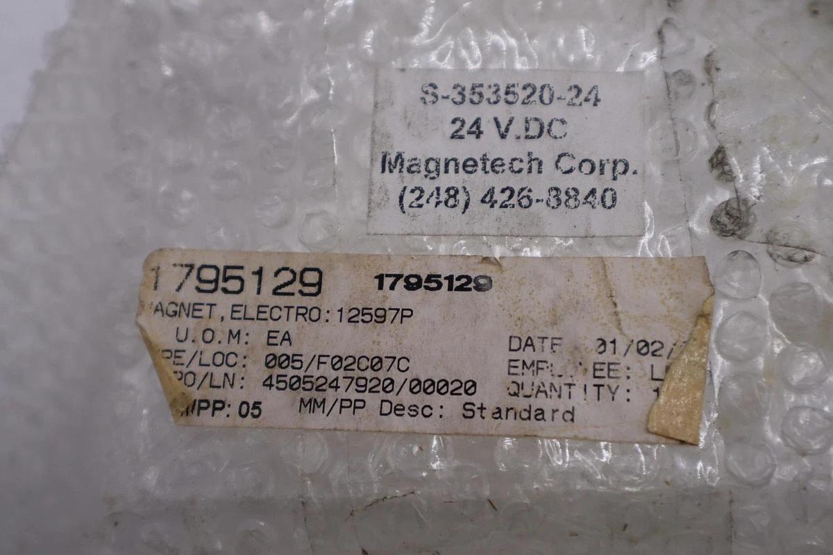 NEW OPEN BOX MAGNETECH CORP S-353520-24 ELECTROMAGNET HOLDING STK H395A