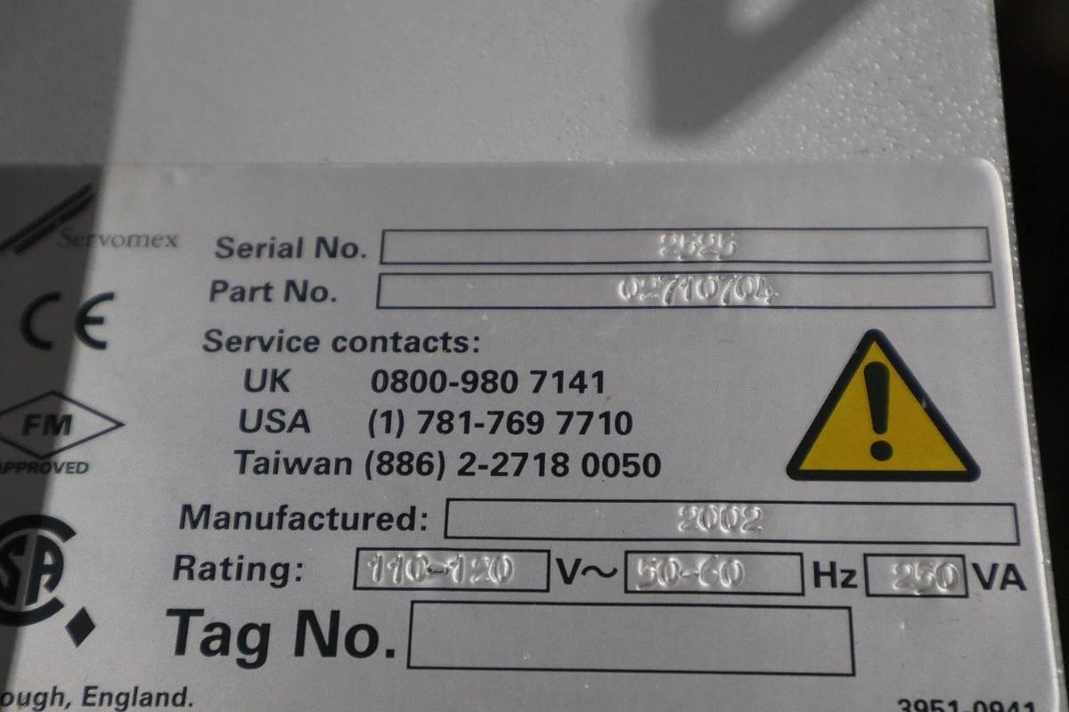 Used SERVOMEX XENDOS 2700/ 02720704 COMBUSTION GAS ANALYSER - STOCK GF285