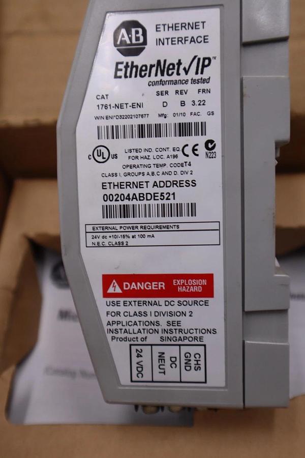 Used NEW IN BOX Allen-Bradley 1761-NET-ENI Ethernet/IP MicroLogix Module STOCK H713A