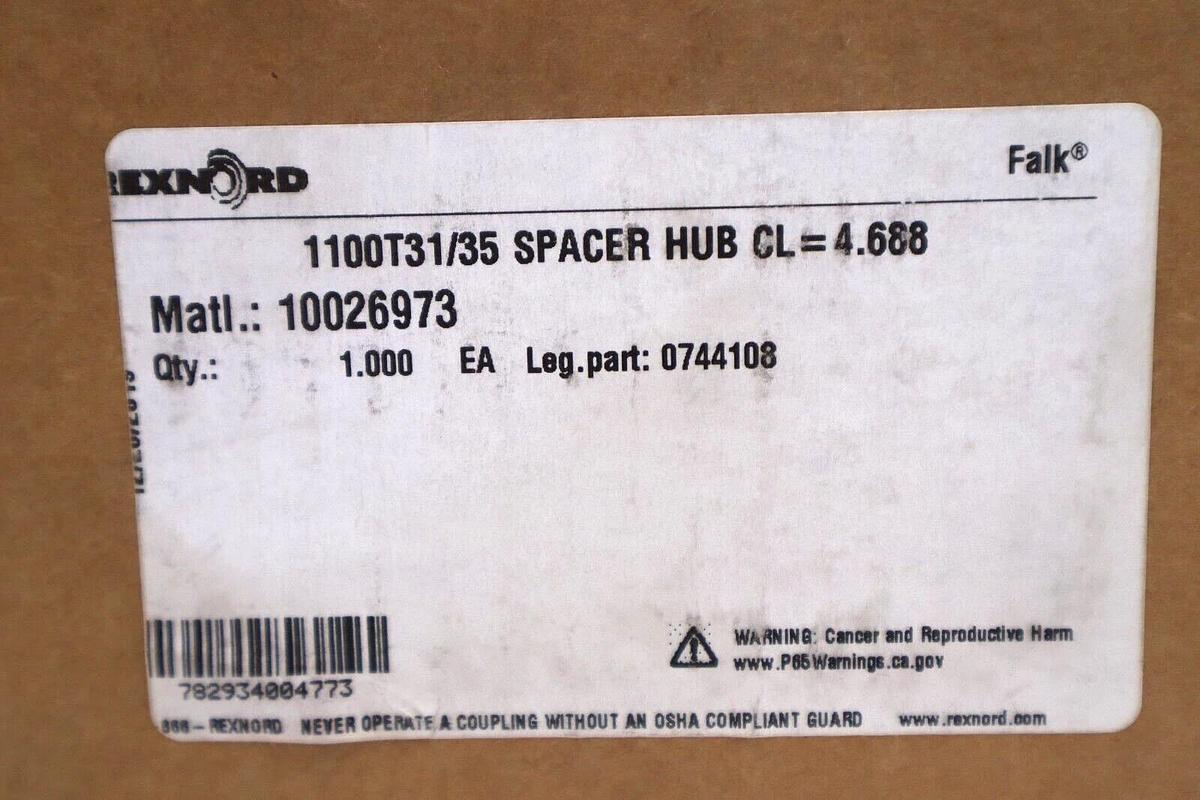 Used Rexnord 100T31/35 Spacer Hub CL 4.688 10026973 New Open Box Stock #3630