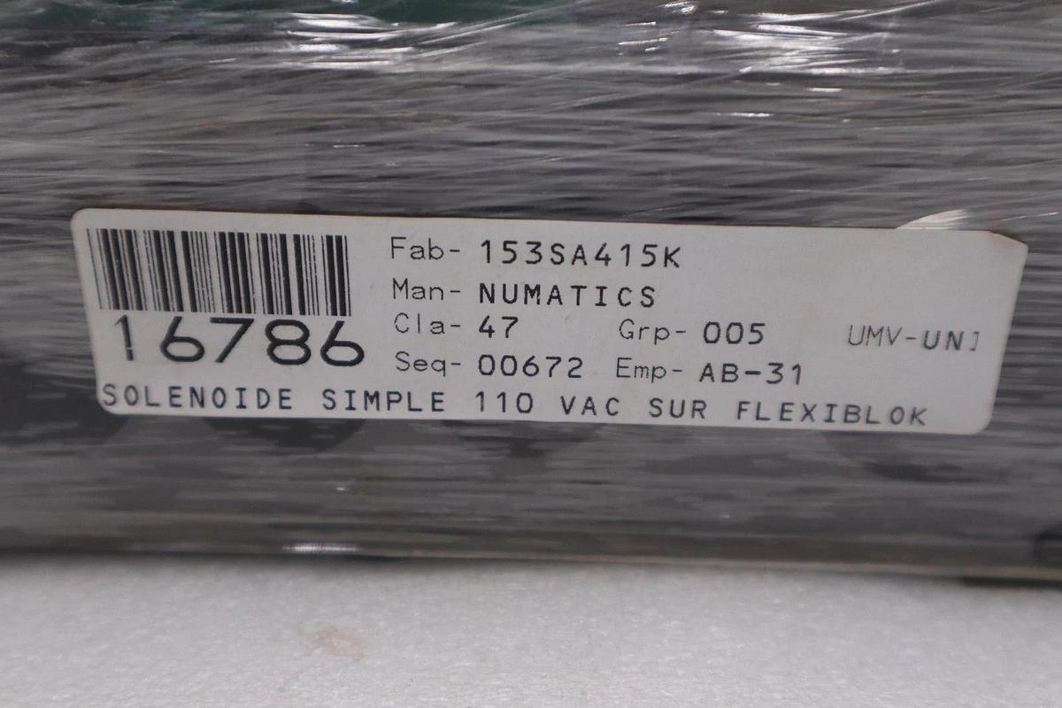 Used NUMATICS 153SA415K000030 110/120V 0.12A 150PSI- STOCK GF459A