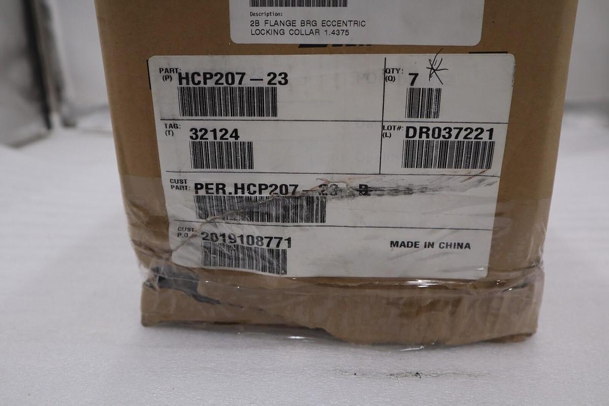 PEER PILLOW BLOCK HCP207-23 (BOX OF 7 UNITS) NEW STOCK 809-D