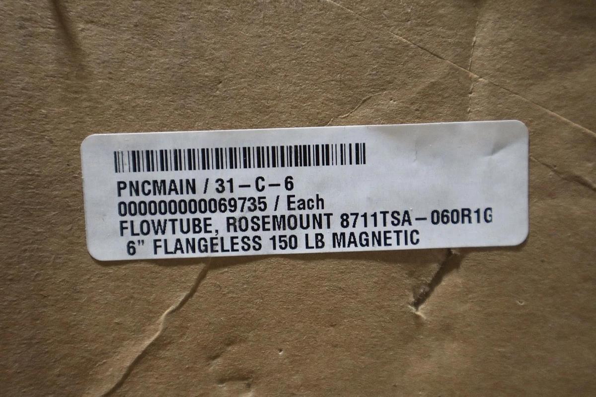 Used EMERSON 8711TSA060R1G1 WATER MAGNETIC FLOW METER SENSOR 6" - STOCK GF277