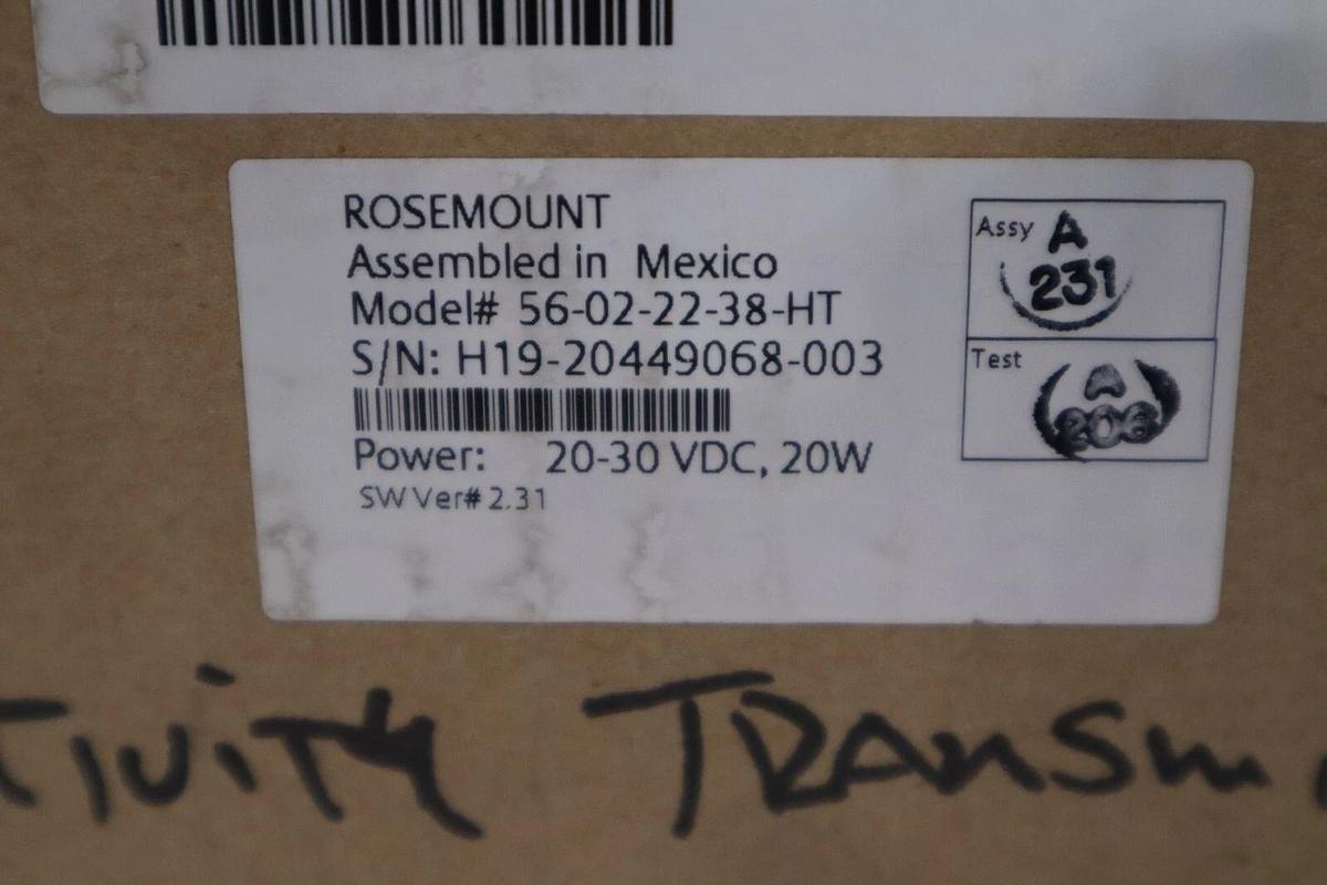 Used NEW EMERSON 56-02-22-38-HT S/N H19-20449068-003 20-30VDC 20W STOCK 5896