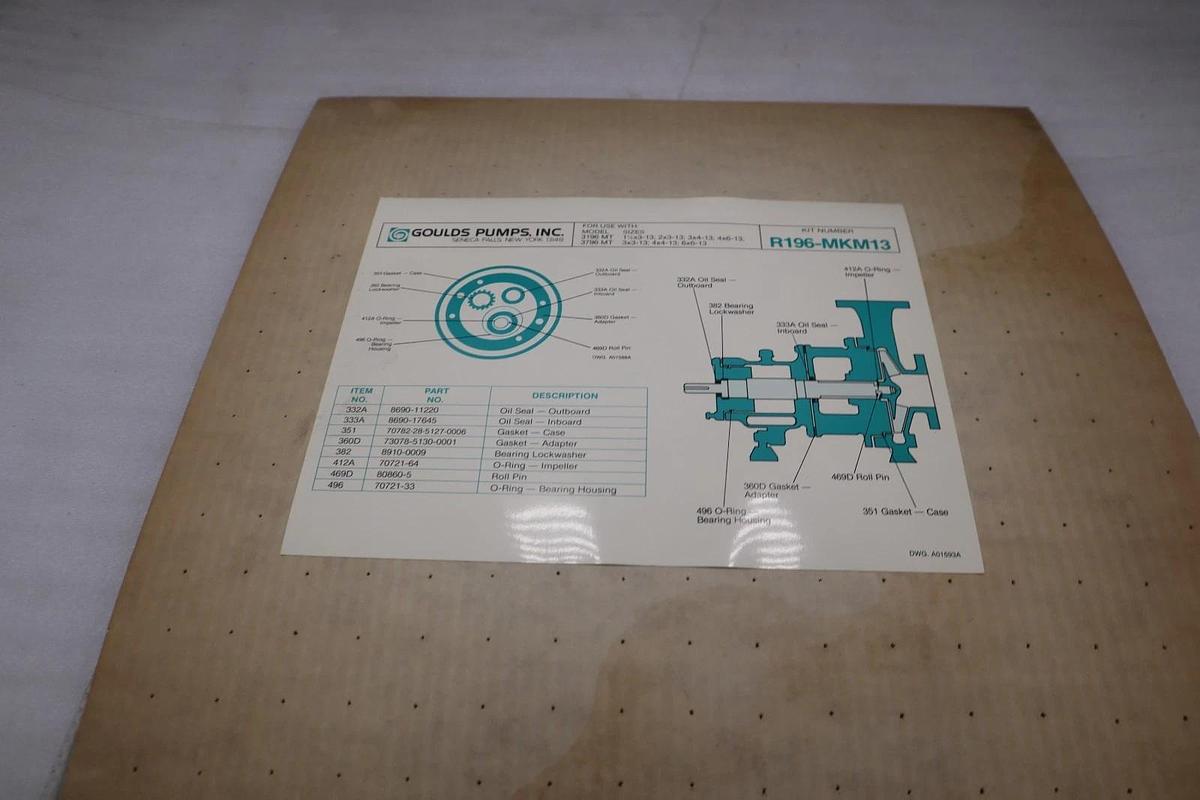 Used Goulds Pump R196-MKM13 Repair Kit - STOCK GF665