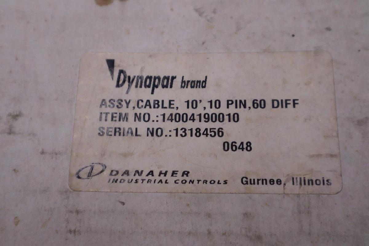 Used DYNAPAR 14004190010 10' 10 PIN CABLE NEW IN BOX STOCK GF-711A