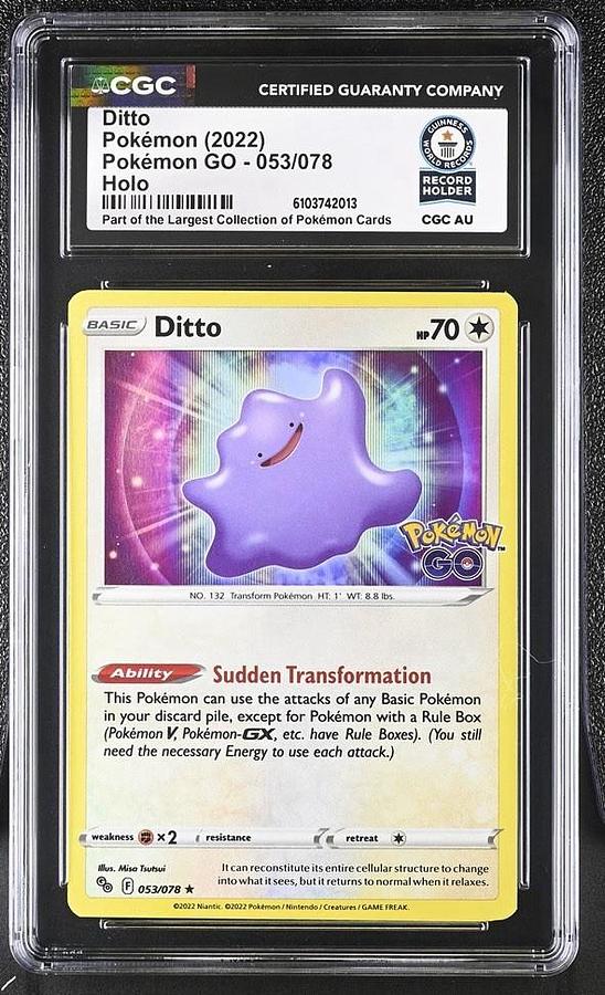 Used The Pokémon Company Ditto 053/078 Pokémon GO Holo Rare CGC WORLD RECORD 1/1