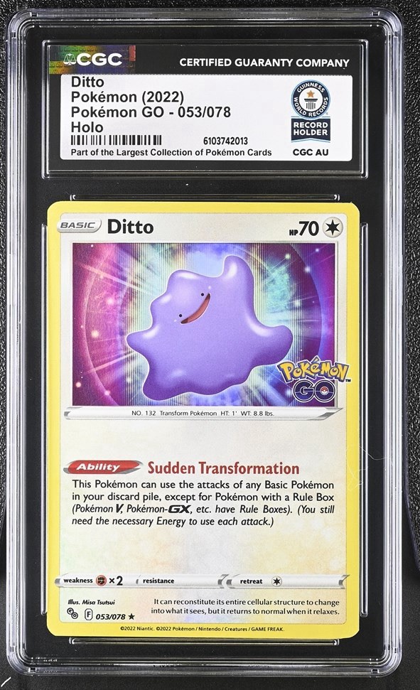 Used The Pokémon Company Ditto 053/078 Pokémon GO Holo Rare CGC WORLD RECORD 1/1