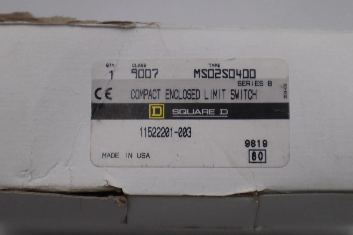NEW OPEN BOX Square D 9007 MS02S0400 B Limit Switch STOCK G465A