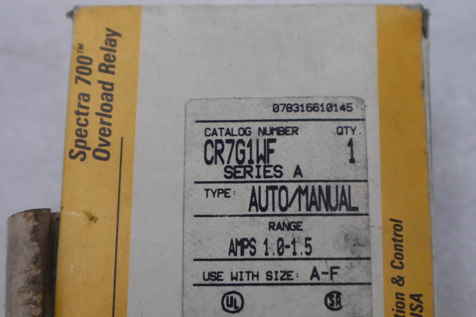Used GE Spectra 700 Overload Relay CR7G1WF NEW OPEN BOX STOCK L-448-C
