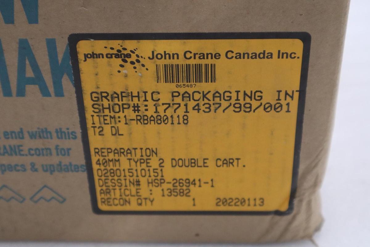 JOHN CRANE HSP-26941-1 40MM TYPE 2 DOUBLE CART - NEW - STOCK GF902