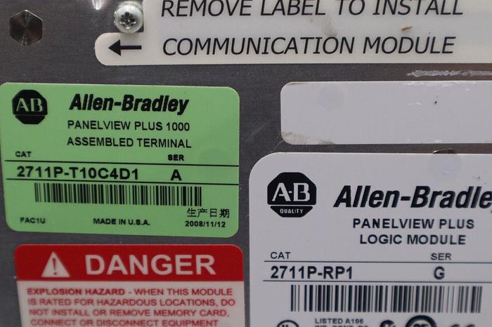 Used Allen Bradley 2711P-RDT10C W/ 2711P-T10C4D1 PLUS 2711P-RP1  Panelview STOCK 4815