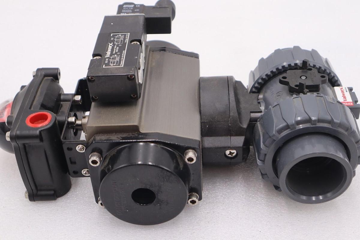 Used VALWORX 530175 AP075 PNEUMATIC ACTUATOR W/ 529102A SOLENOID 529910A VALVE #007-A