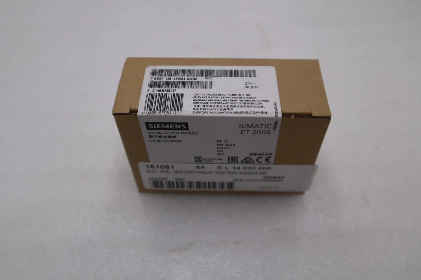 Used SIEMENS 6ES7138-4FB04-0AB0 / 6ES71384FB040AB0 (BRAND NEW) STOCK G440A