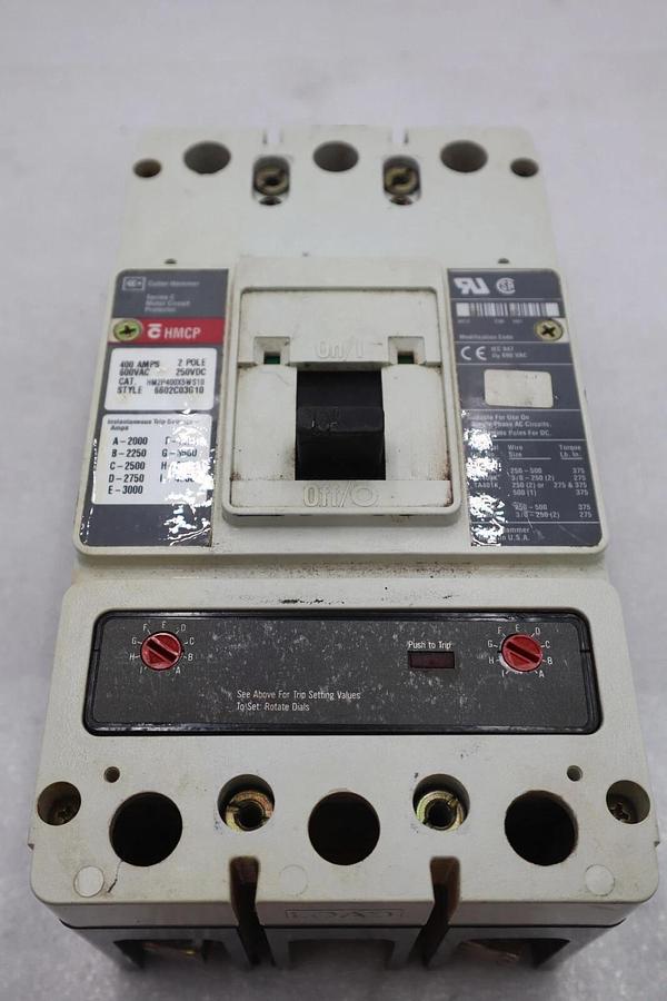 Used CUTLER-HAMMER HM2P400X5WS10 MOTOR CIRCUIT PROTECTOR SERIES C 600VAC STOCK #3227