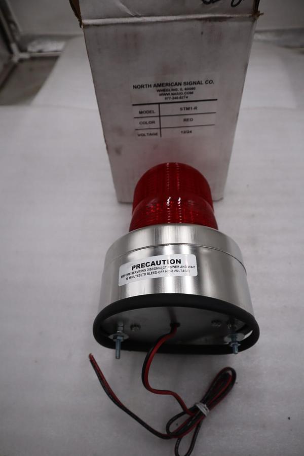 North American Signal Company STM1-R M1 Series Strobe Light Red - STOCK 5625CC