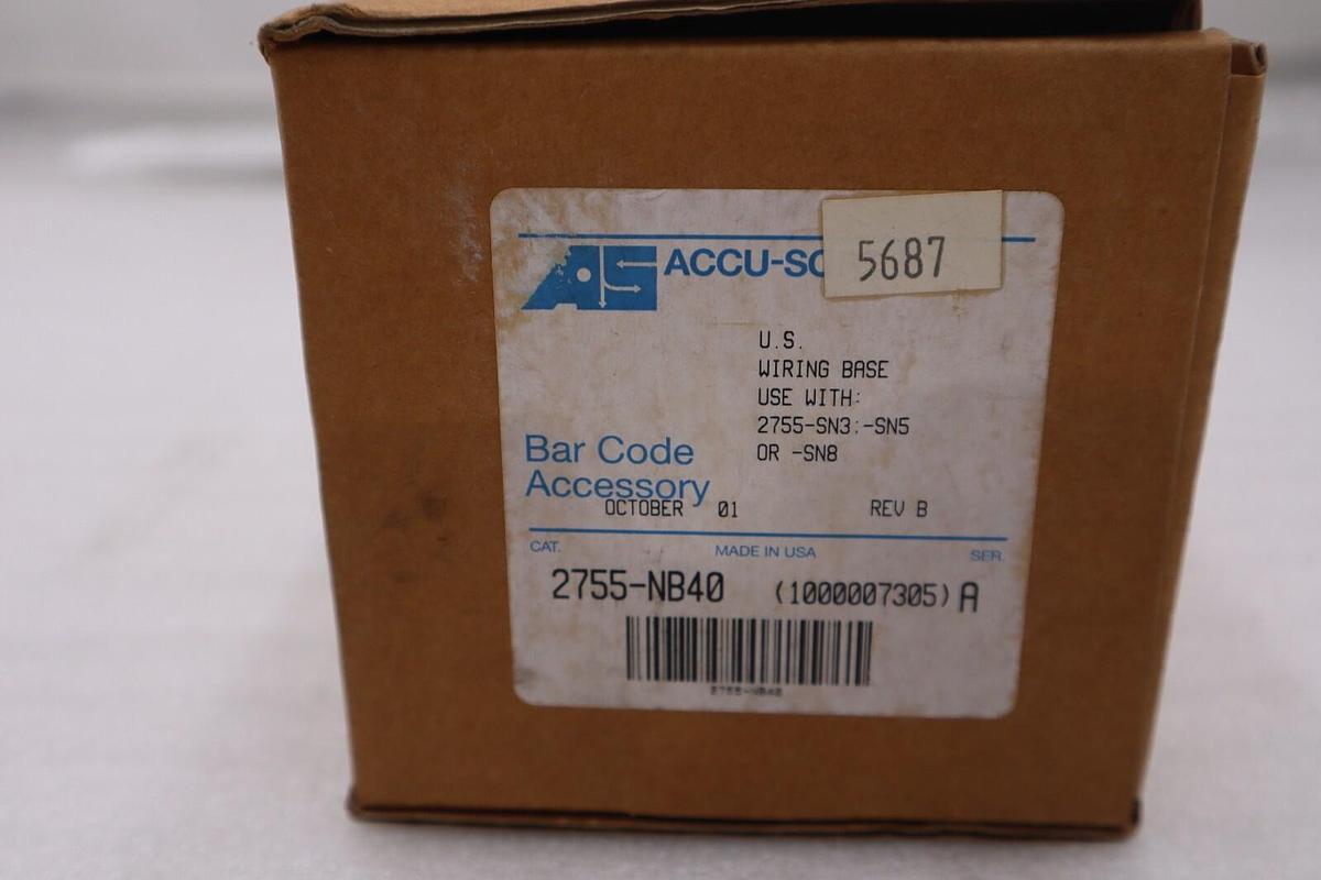 NEW ACCU-SORT 2755-NB40 WIRING ADAPTER BASE 2755NB40 STOCK H5A