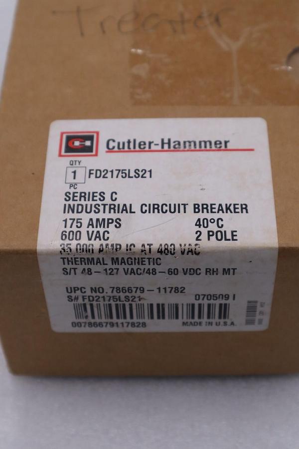 Used Eaton FD2175LS21 Molded Case Circuit Breaker, C Series NEW IN BOX STOCK 1824B