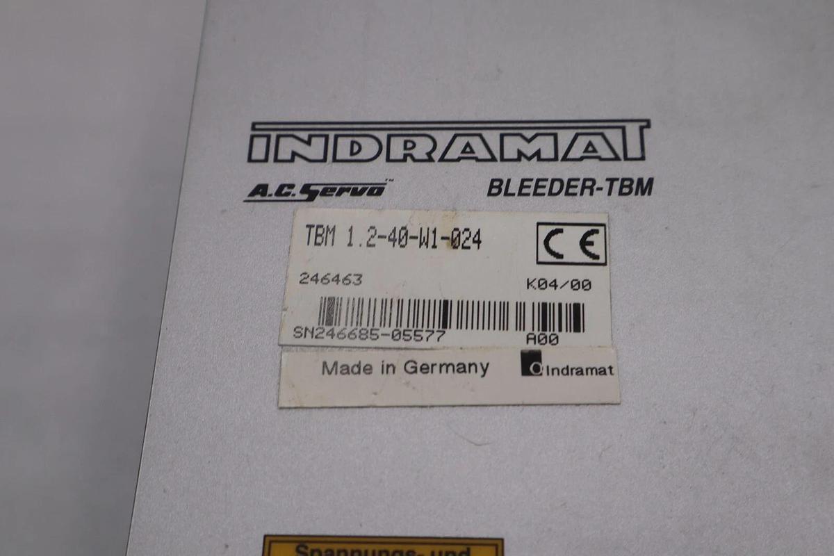 Used NEW Indramat TBM 1.2-40-W1-024 AC Servo Bleeder-TBM Bosch Stock 2215