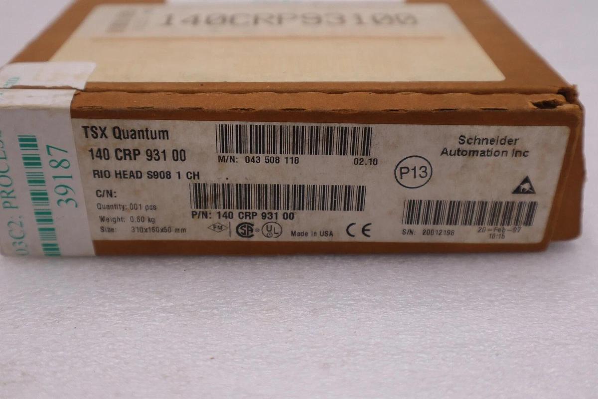 Used SCHNEIDER AUTOMATION 140CRP93100 TSX QUANTUM RIO HEAD NEW UNIT STOCK G308A
